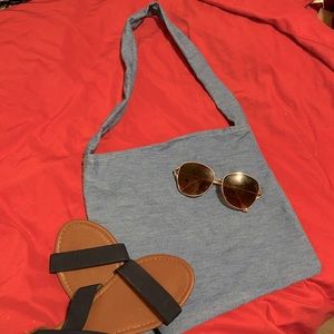 Light Blue Jean Bag